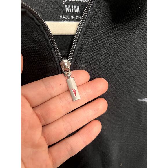 Tommy Bahama Sweater Men’s Medium Black Quarter Zip Beach Golf Pull Over Relax - Picture 11 of 12